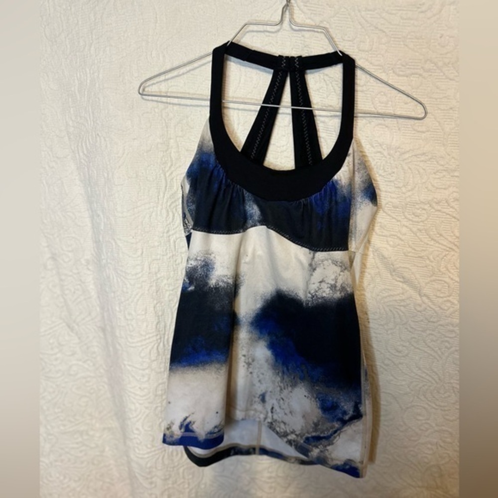 Lululemon Tank Scoop Me Up Milky Way Racerback Tank w/ Built in Bra Multi Print